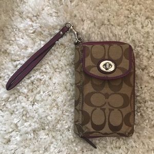 purple wristlet / phone case